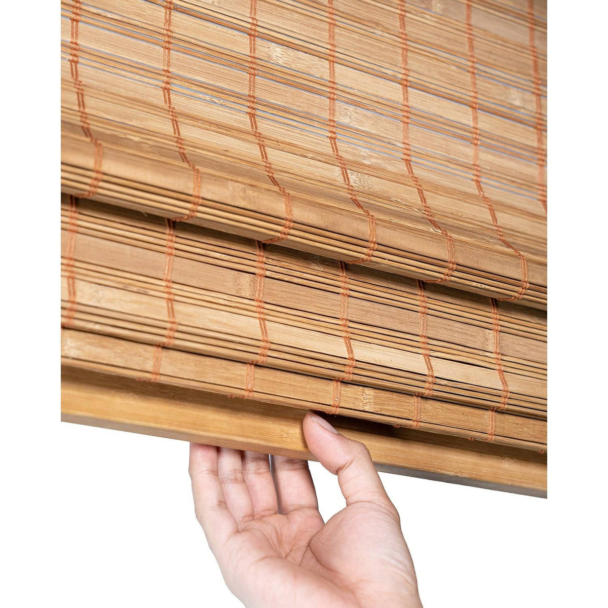 Cordless Bamboo Roman Shades, 29 inch x 64 inch, Brown T90131