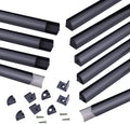 10 Pack 6.6FT Black Aluminum LED Channel System with Clear Cover Lens J3499