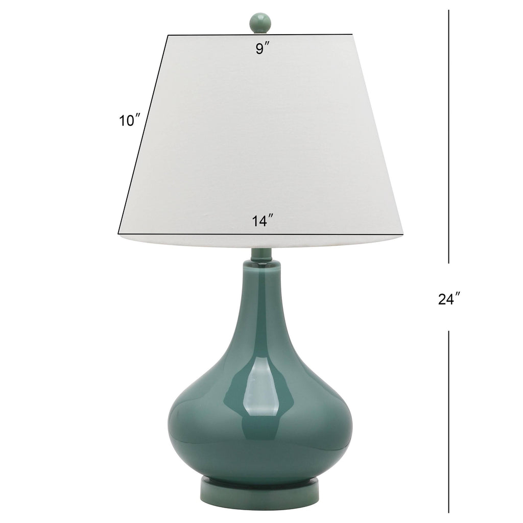 Marine Blue Glass Lamp Set of 2 W303