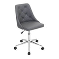 Grey Faux Leather Adjustable Swivel Office Chair U609362