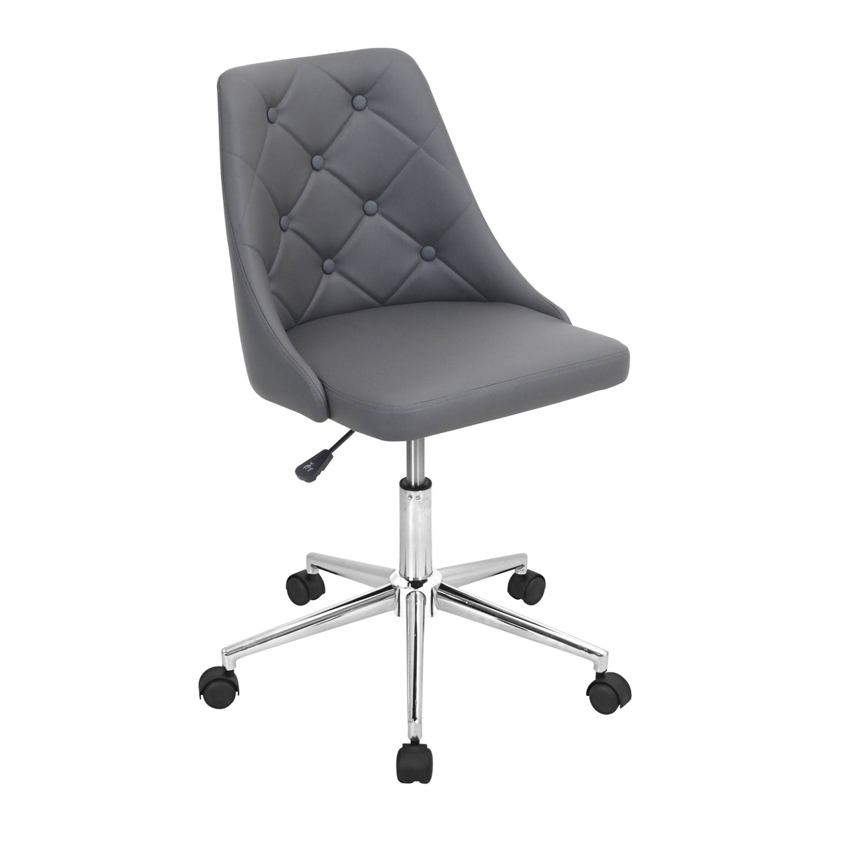 Grey Faux Leather Adjustable Swivel Office Chair U609362