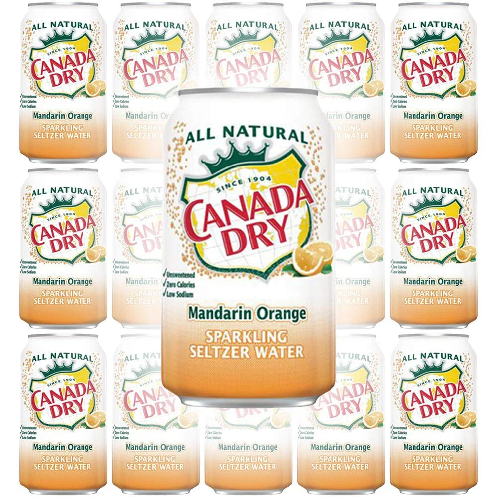 Mandarin Orange Sparkling Seltzer Water, 12oz Can, Pack of 15 O609732