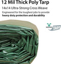 10x12 Foot Waterproof Heavy Duty Reversible Tarp J81420