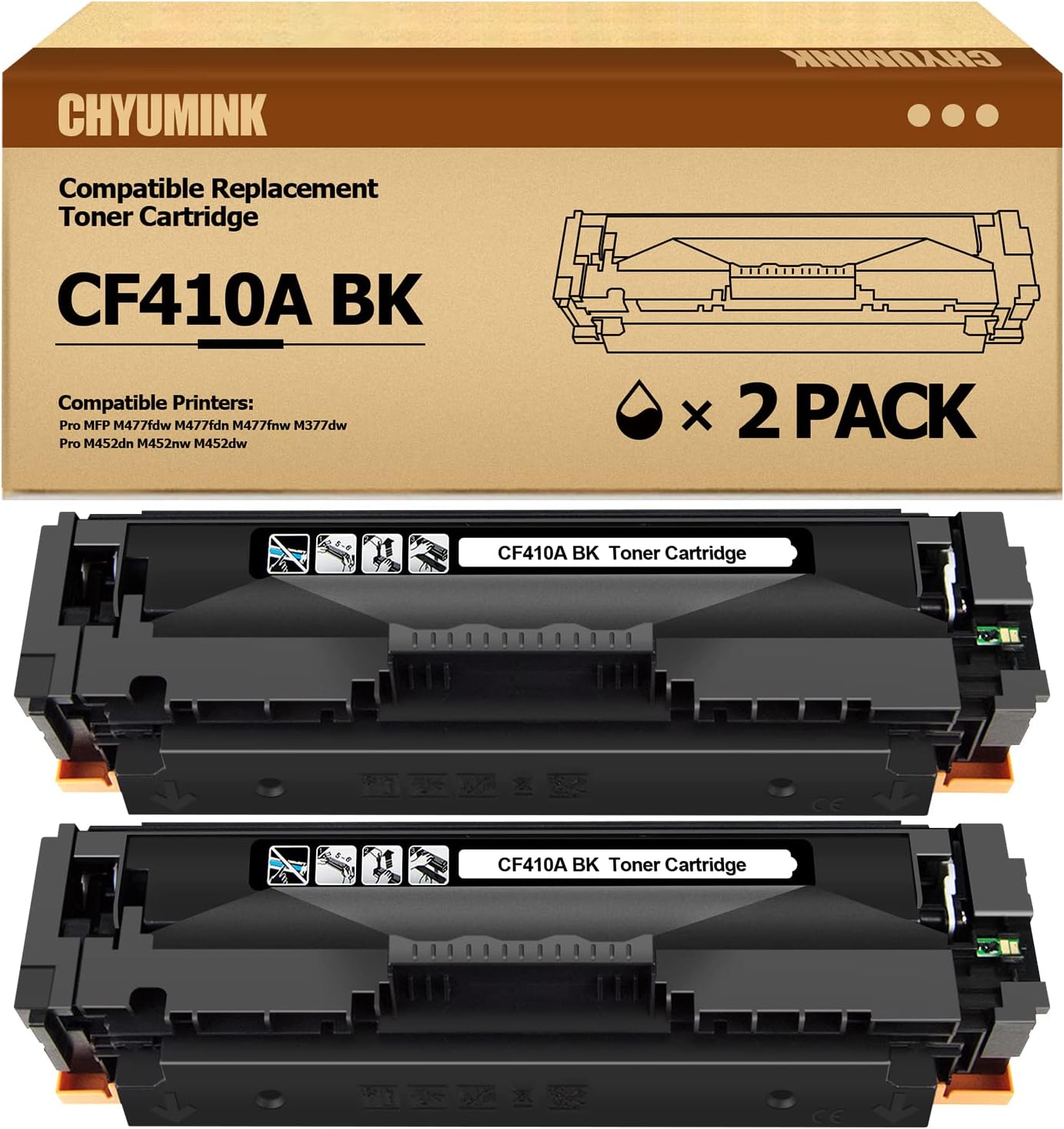 2 Pack Black Compatible Toner Cartridges F52010