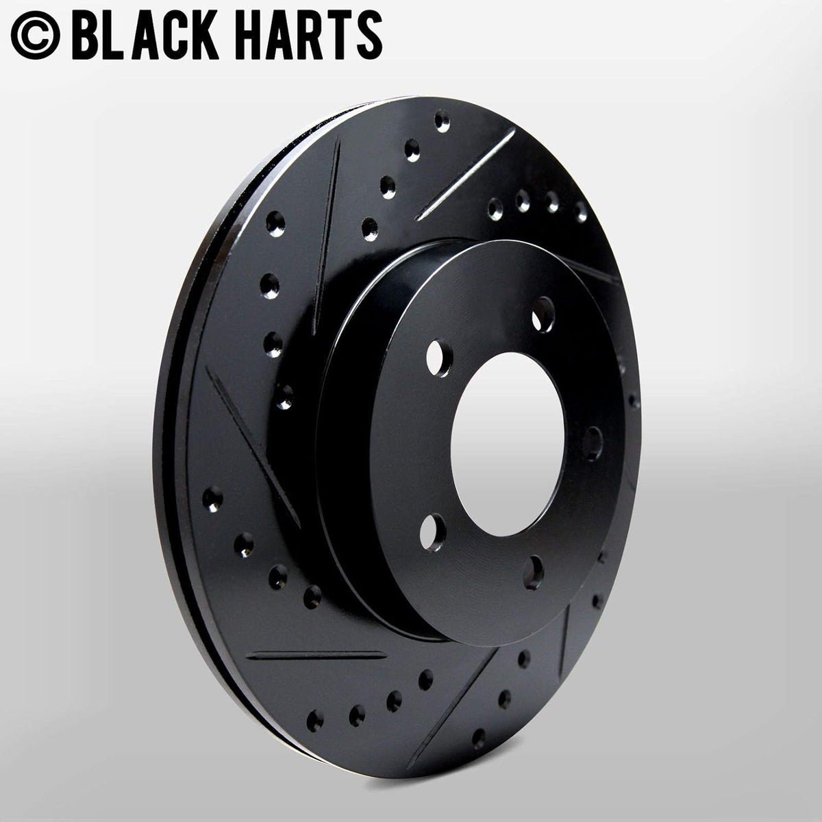 Black Hart Drill/Slot Disc Brake Rotors and Heavy Duty Pad N14260