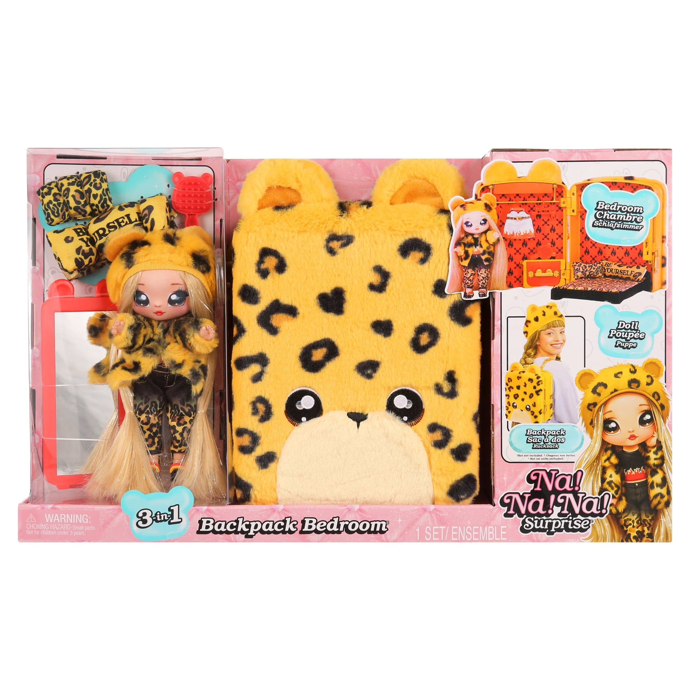3-In-1 Backpack Doll Playset, 6 Pieces P256399