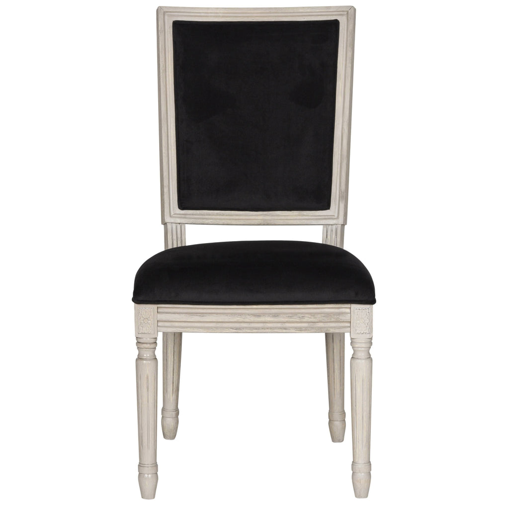 Set of 2 Black Velvet Side Chair Y716