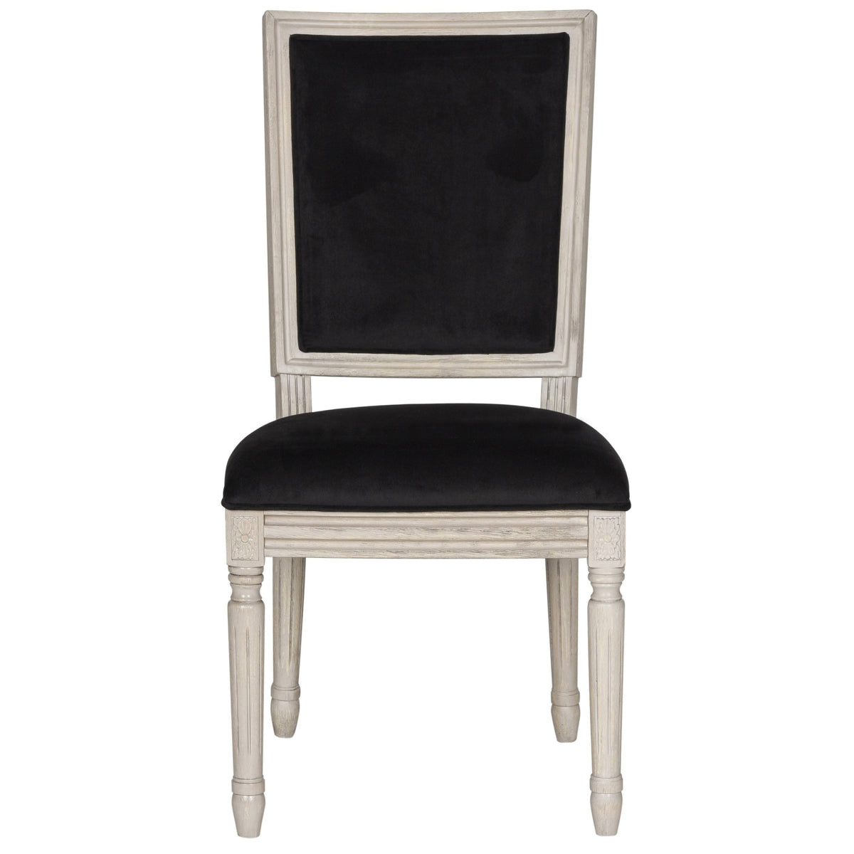 Set of 2 Black Velvet Side Chair Y716