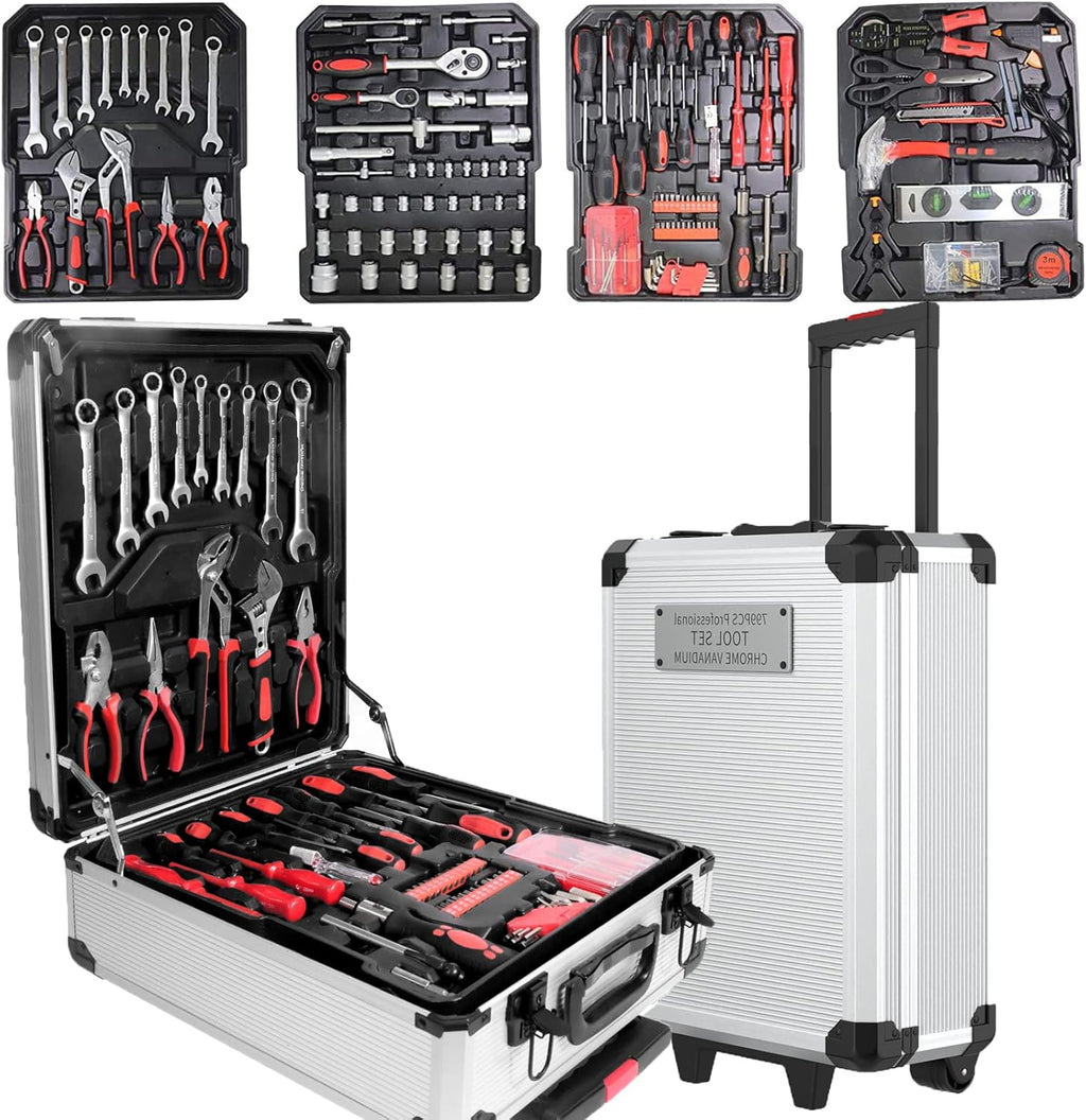 Portable Hand Tool Set with Toolbox U74199