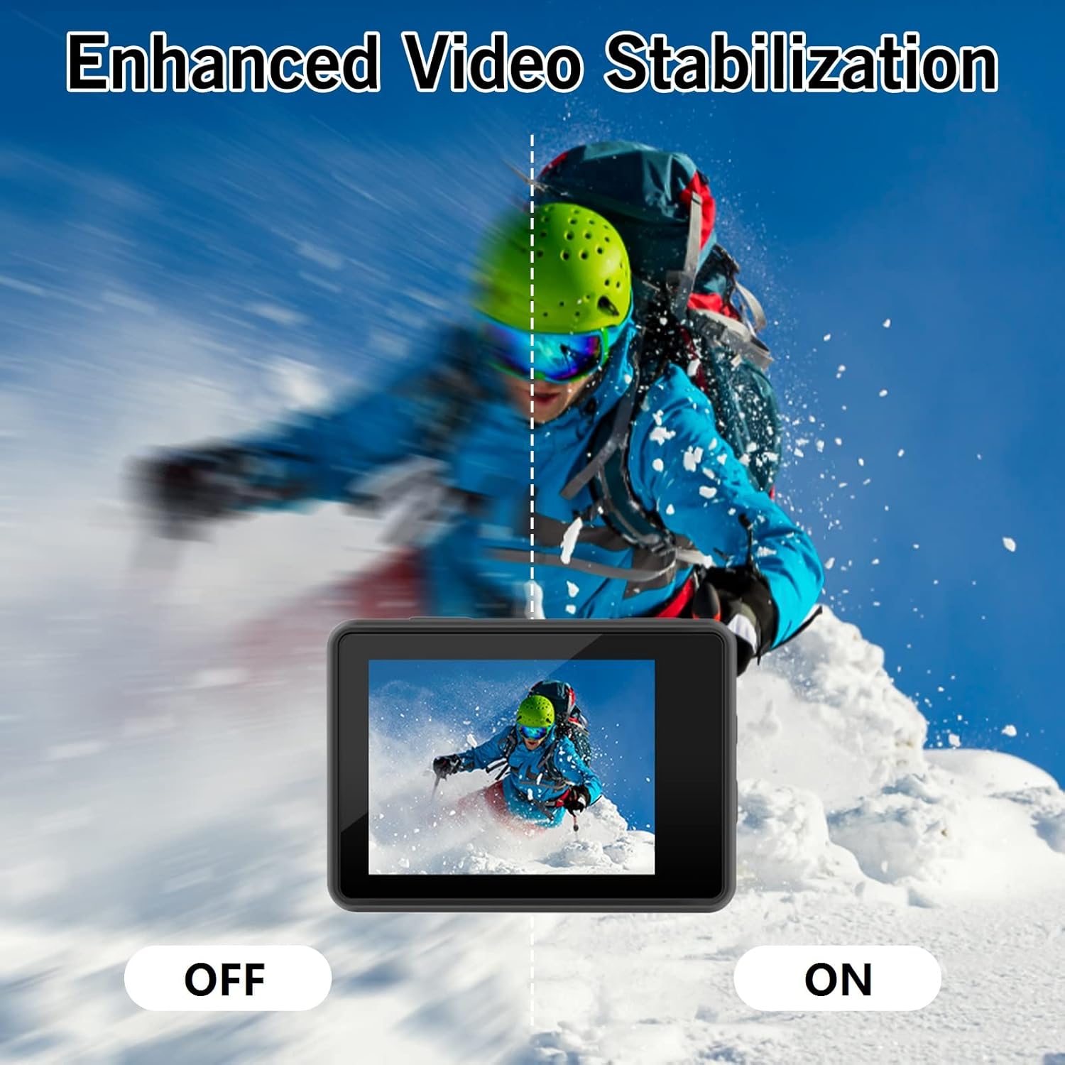Action Camera 4K 24MP 2.0 Touch LCD Dual Screen Waterproof Sports Video Recorder 2 Batteries Accessories Kit Pack of 2 Q125