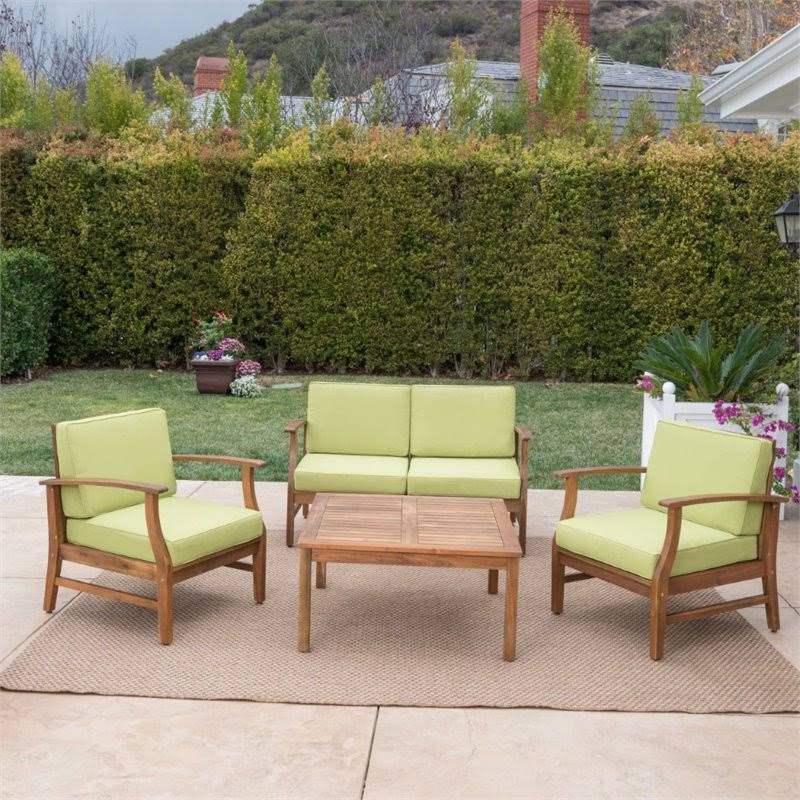 5 Piece Outdoor Acacia Wood Conversation Set L812146