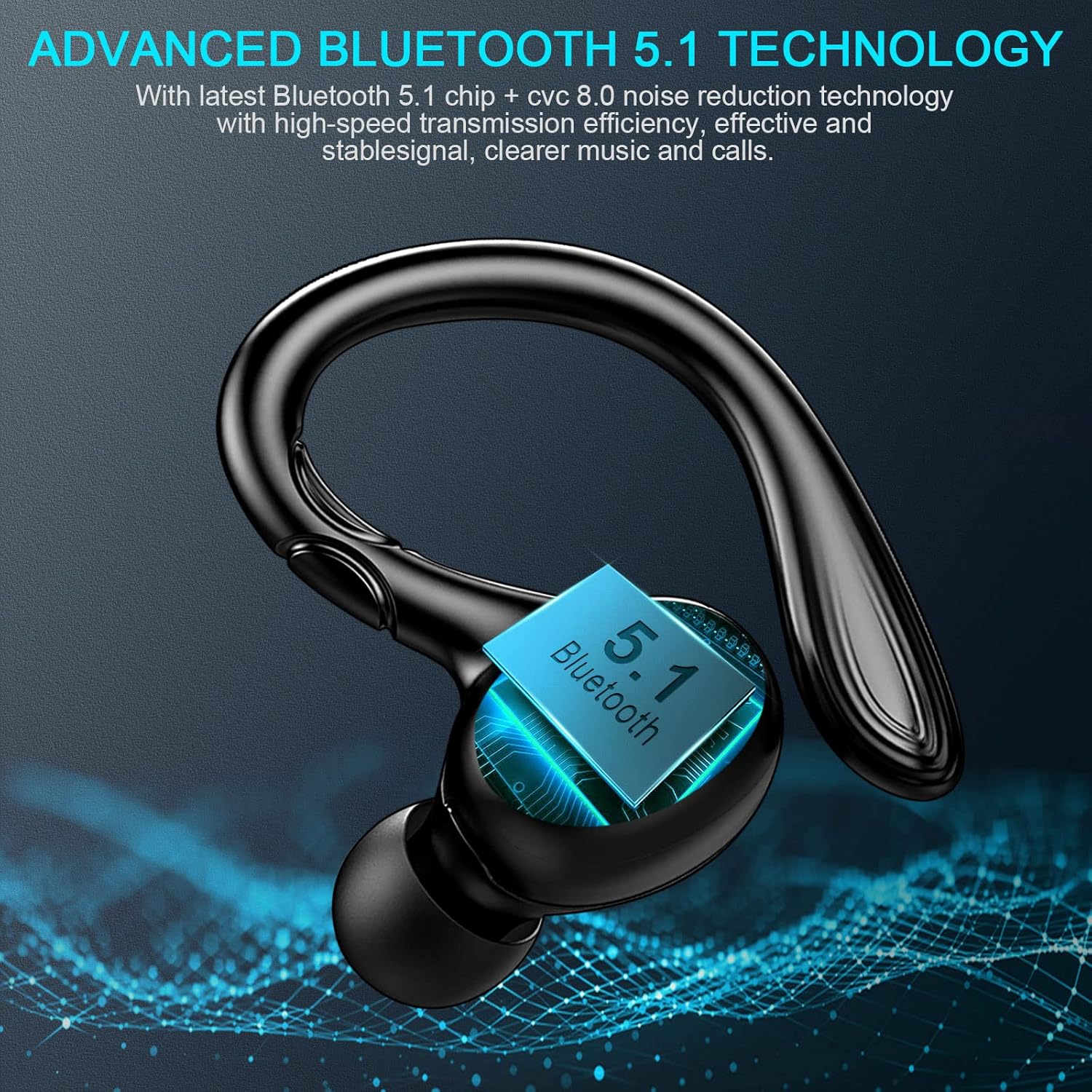 Wireless Earbuds with Earhooks, IP7 Waterproof, 40H Playtime, Pack of 2 Z6336