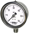 4" Dial Stainless Steel Liquid Filled Pressure Gauge 0 to 60 PSI Z341