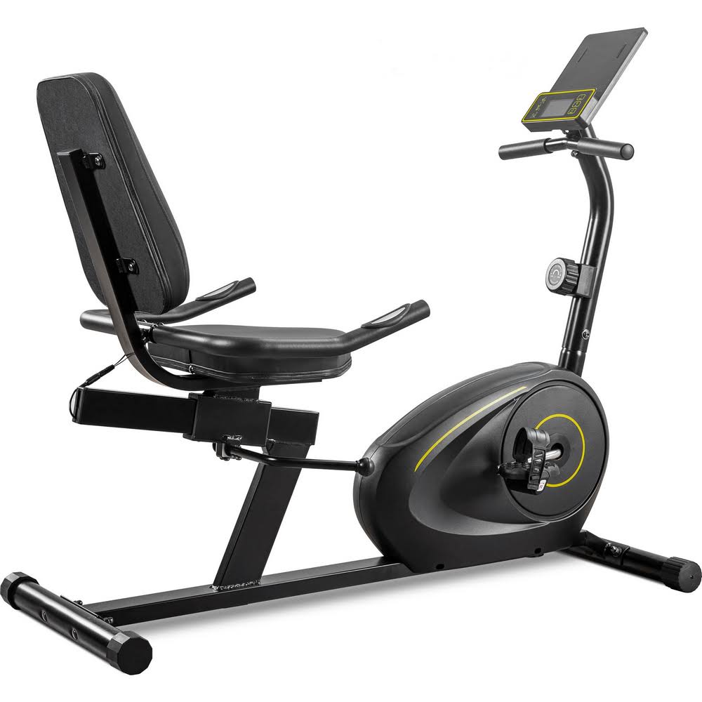 Black Metal Exercise Bike with 8-Level Resistance and LCD Screen Q52140