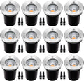 12 Pack 3W Low Voltage LED Well Lights, IP67 Waterproof In Ground Lights E173196