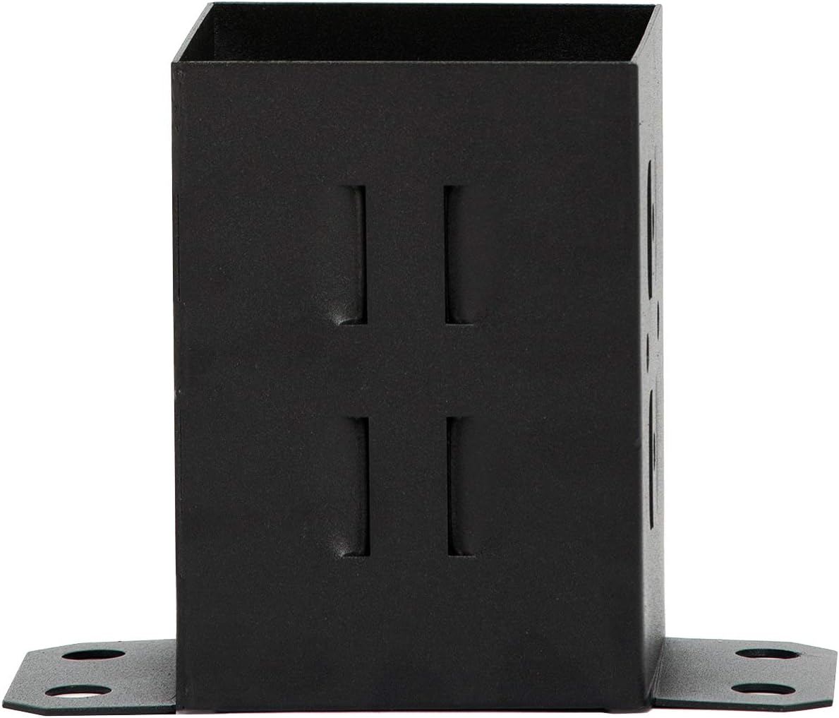 4 Pack Black Steel Fence Post Base Brackets for 4x4 Wood Z714