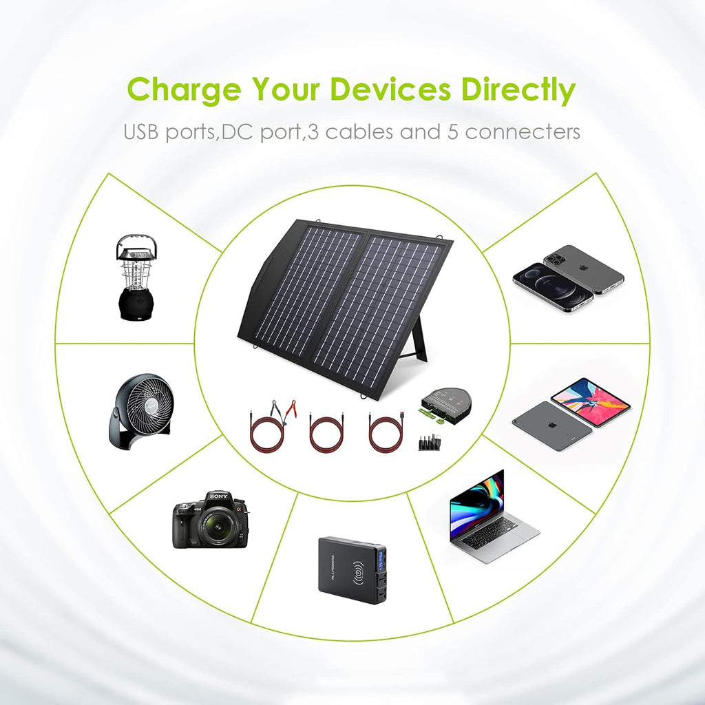 60W Foldable Monocrystalline Waterproof IP66 Portable Solar Panel W72462