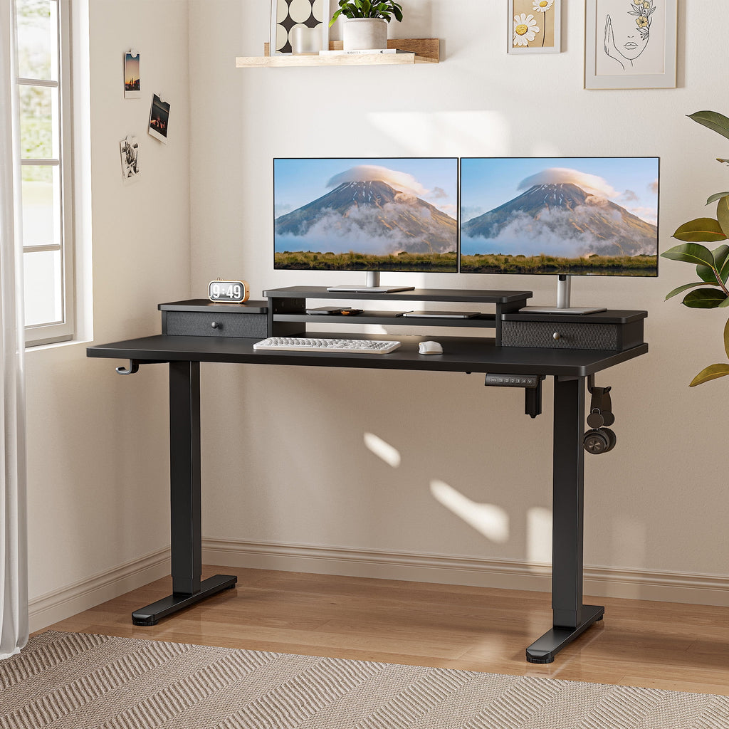 Black Electric Standing Desk with Drawer R16795