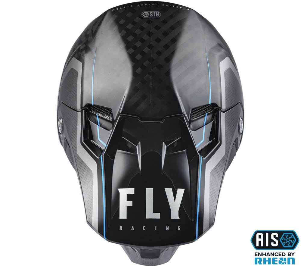 Black/Grey/Blue Carbon Fiber Motorcycle Helmet U56358