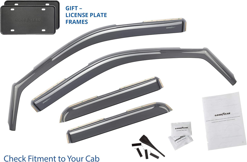 Shatterproof in-Channel Window Deflectors for Trucks, 4 pcs B45267