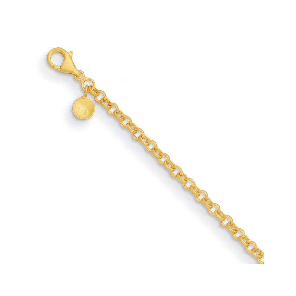 22K Yellow Gold Polished Solid Rolo Chain Necklace 24" Z48807