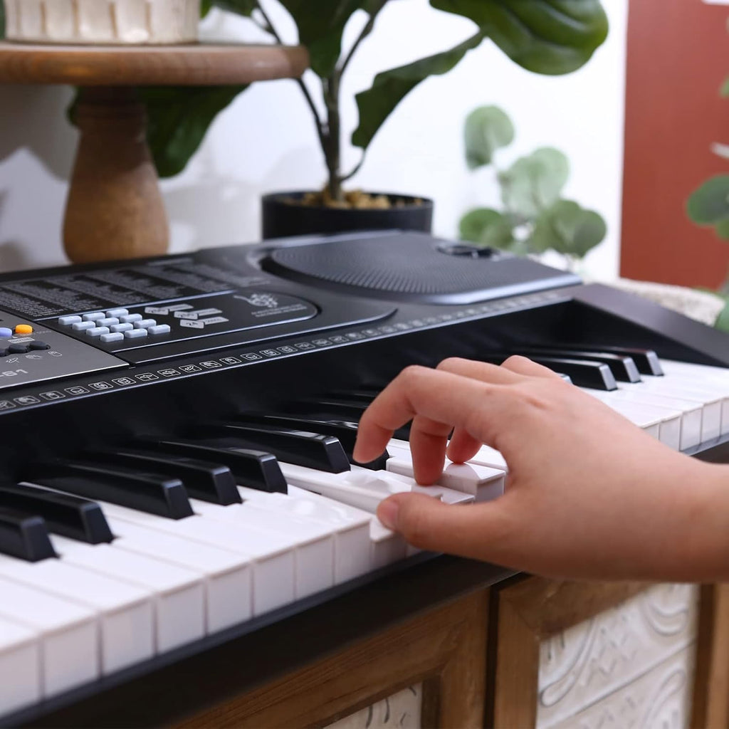 61 Key Keyboard Piano with LCD Display, 255 Sounds, Microphone, 3.5mm Audio Cable, 24 Demo Songs Z6014