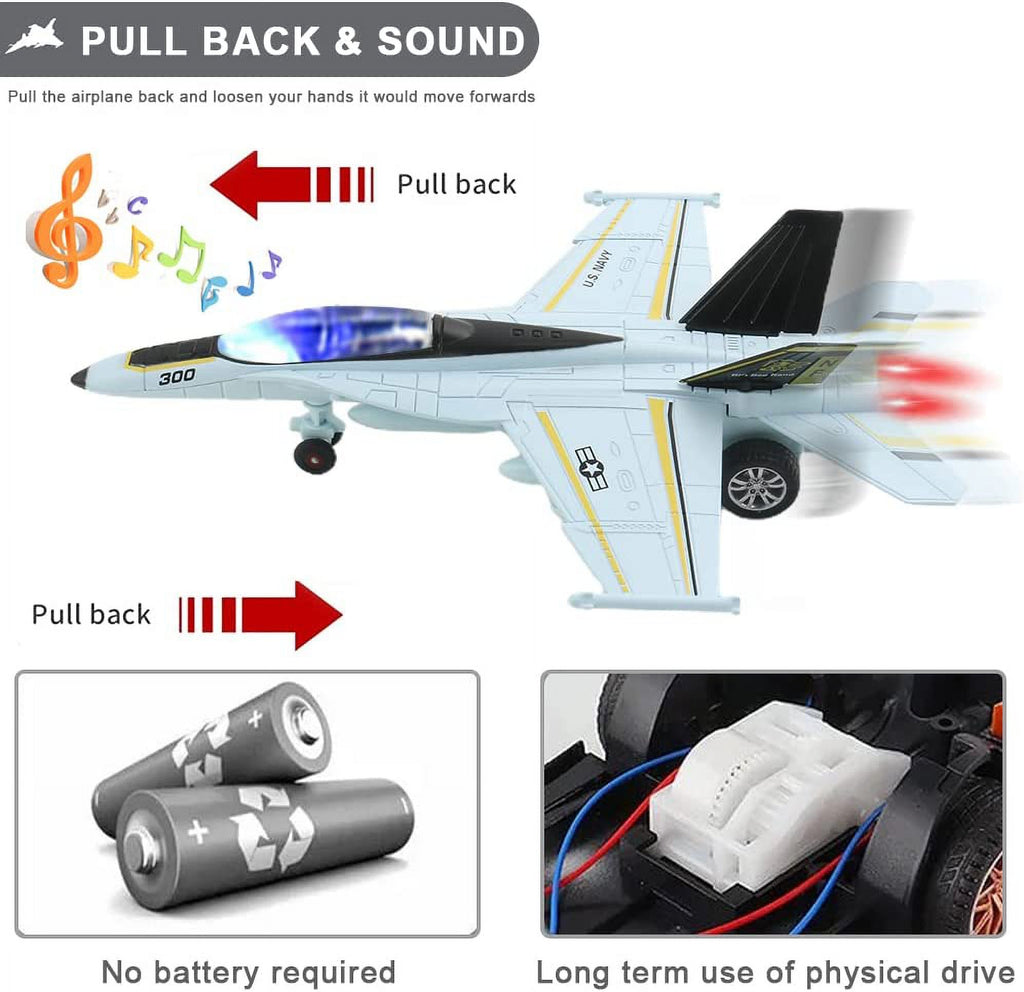 2 Pack Diecast Airplane Toy with Light & Sound X91747