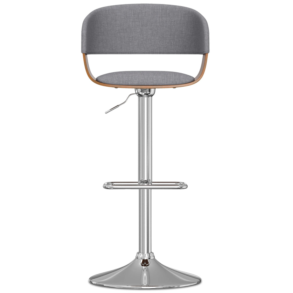 Light Grey Linen Look Adjustable Swivel Bar Stool I4146