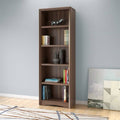 Walnut Faux Woodgrain 5 Shelf Bookcase A337795