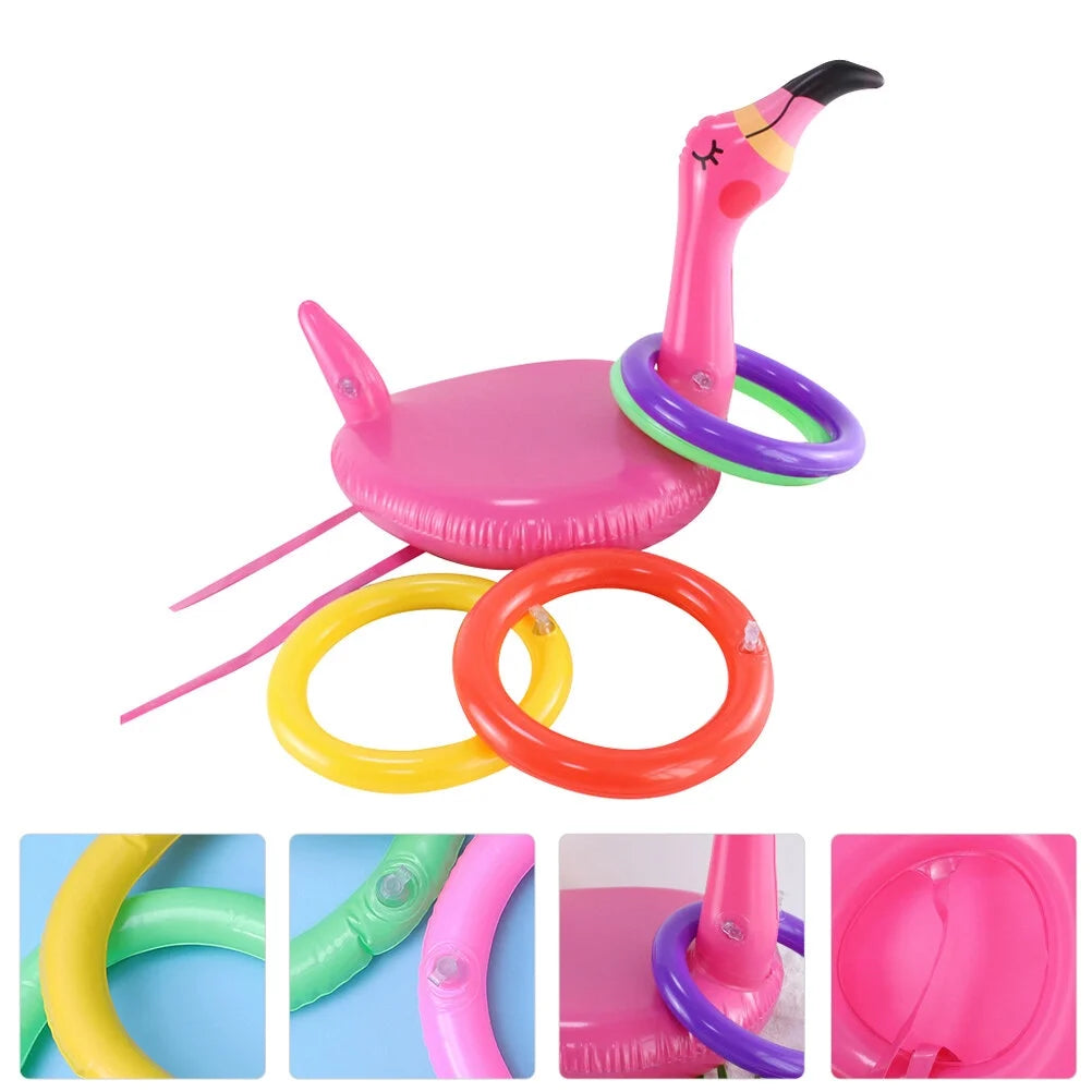 Inflatable Flamingo Hat Ring Tossing Game Toy G1324
