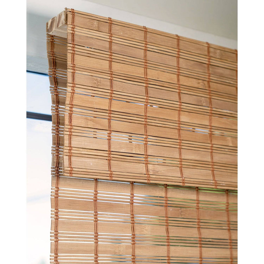 Cordless Bamboo Roman Shades, 29 inch x 64 inch, Brown T90131