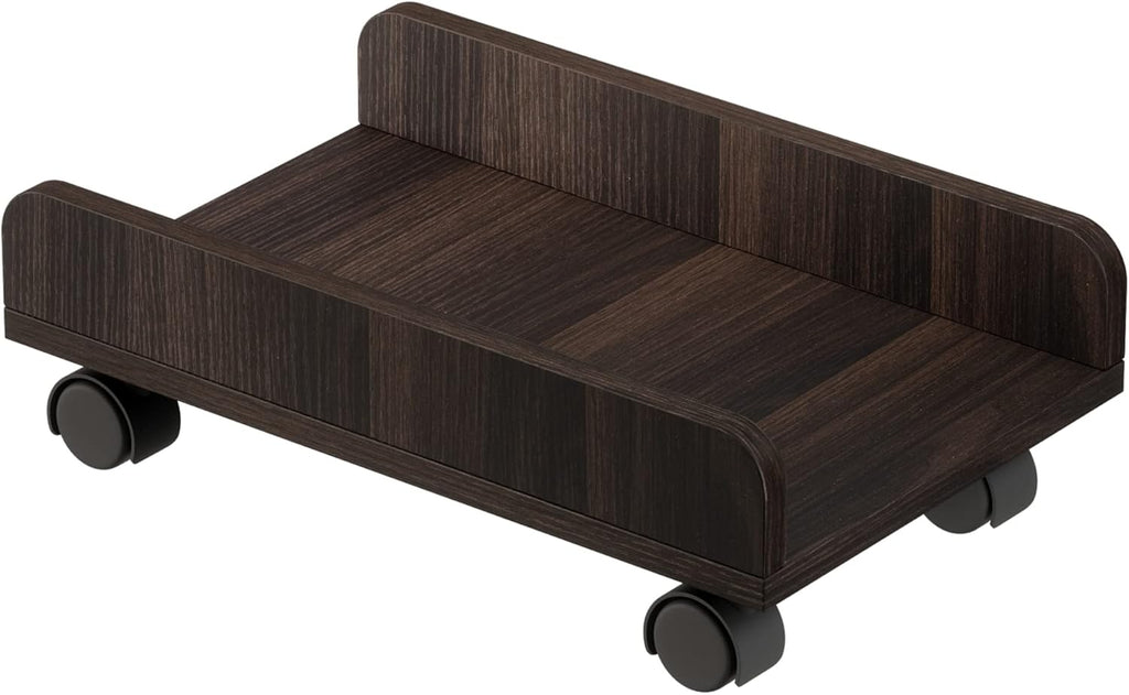 Rustic Brown CPU Stand Cart with 4 Caster Wheels H9145
