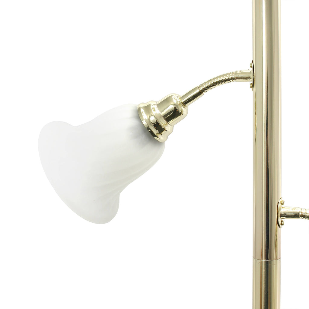3 Light Floor Lamp with Scalloped Glass Shades V79568