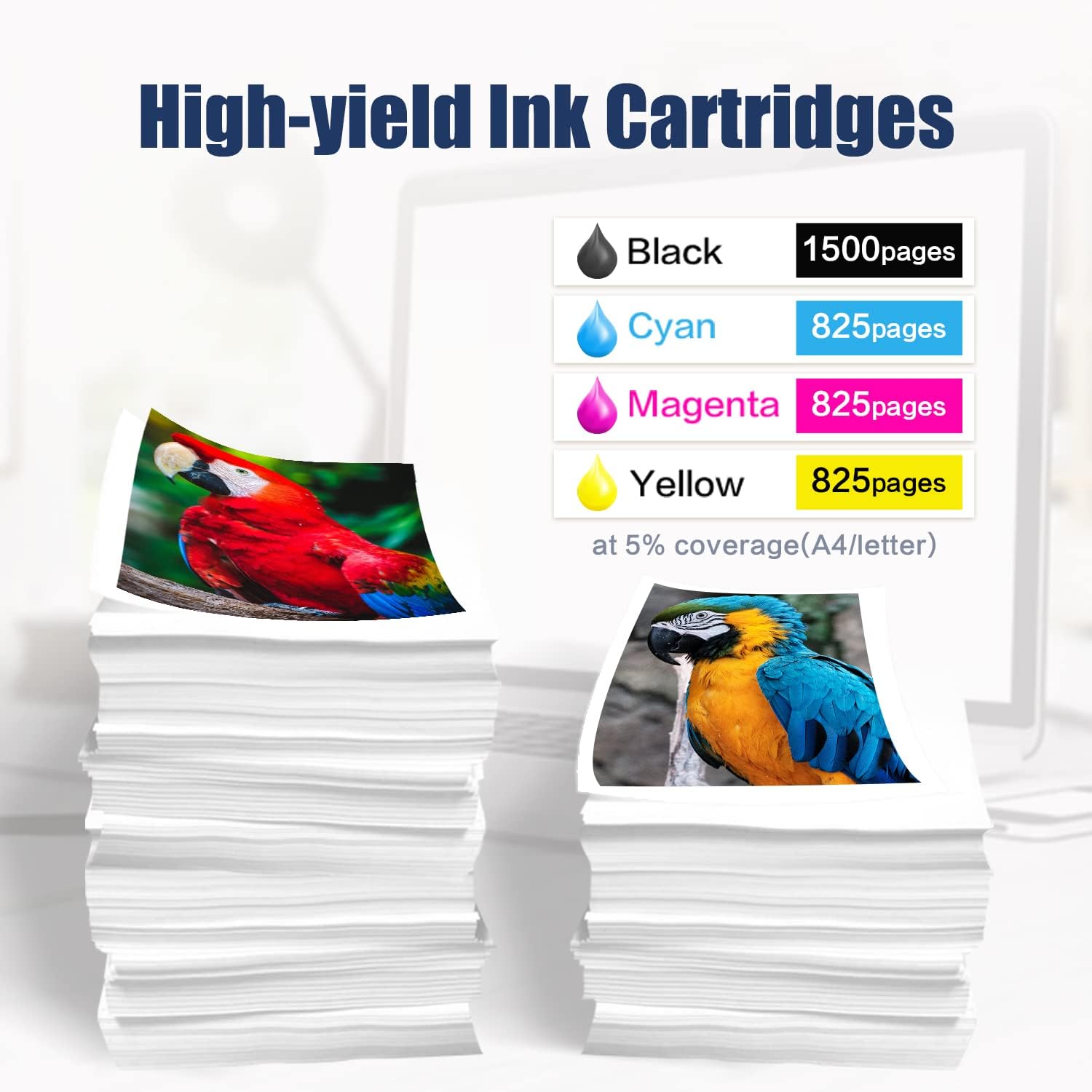 910 XL Ink Cartridge Replacement for HP 910XL OfficeJet Pro Printer (Black, Cyan, Magenta, Yellow) E928