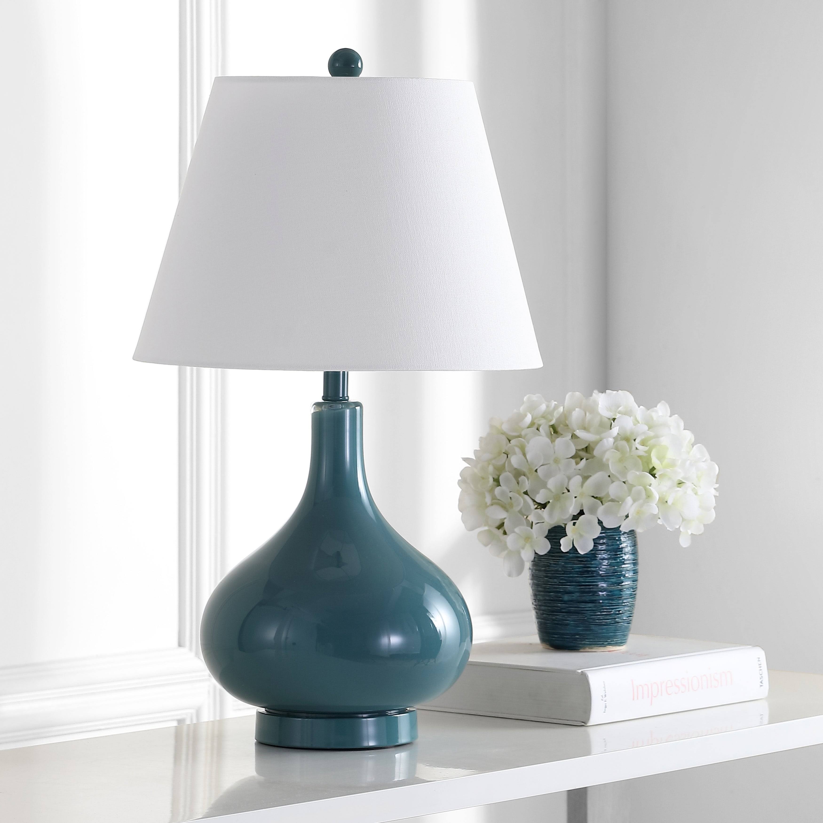 Marine Blue Glass Lamp Set of 2 W303