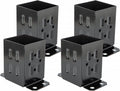 4 Pack Black Steel Fence Post Base Brackets for 4x4 Wood Z714