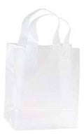 Clear Frosted Plastic Shopping Bags 8 inch x 5 inch x 10 inch Case of 250 O863217