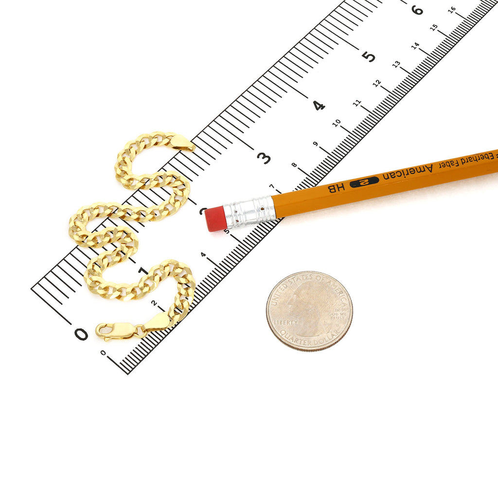 18K Gold Over Sterling Silver Cuban Curb Bracelet N8236