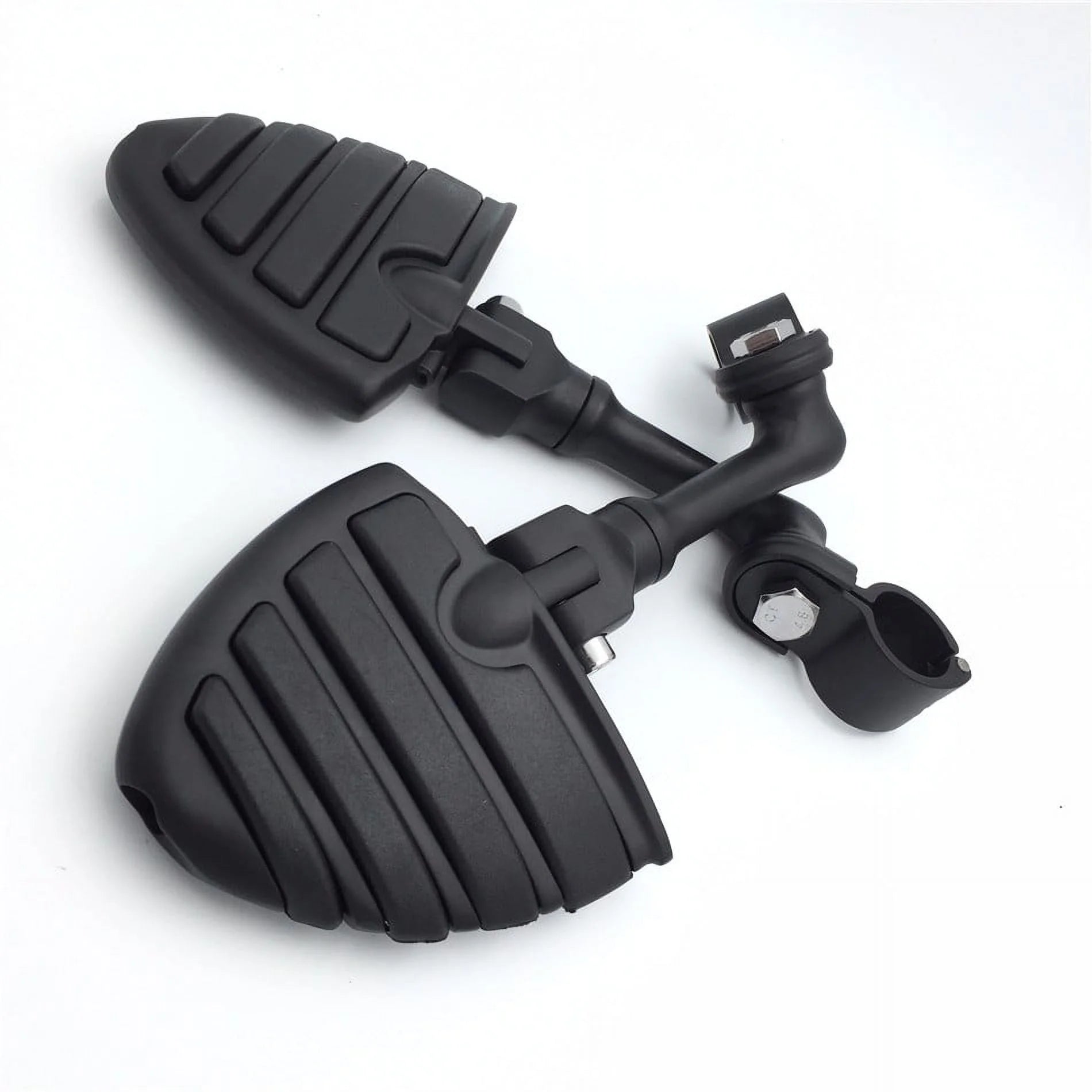 Black Peg Mounting Kit with U Shape Foot Peg Footrest for 1.5 Inch Front Engine Guard Frame Tube P2629