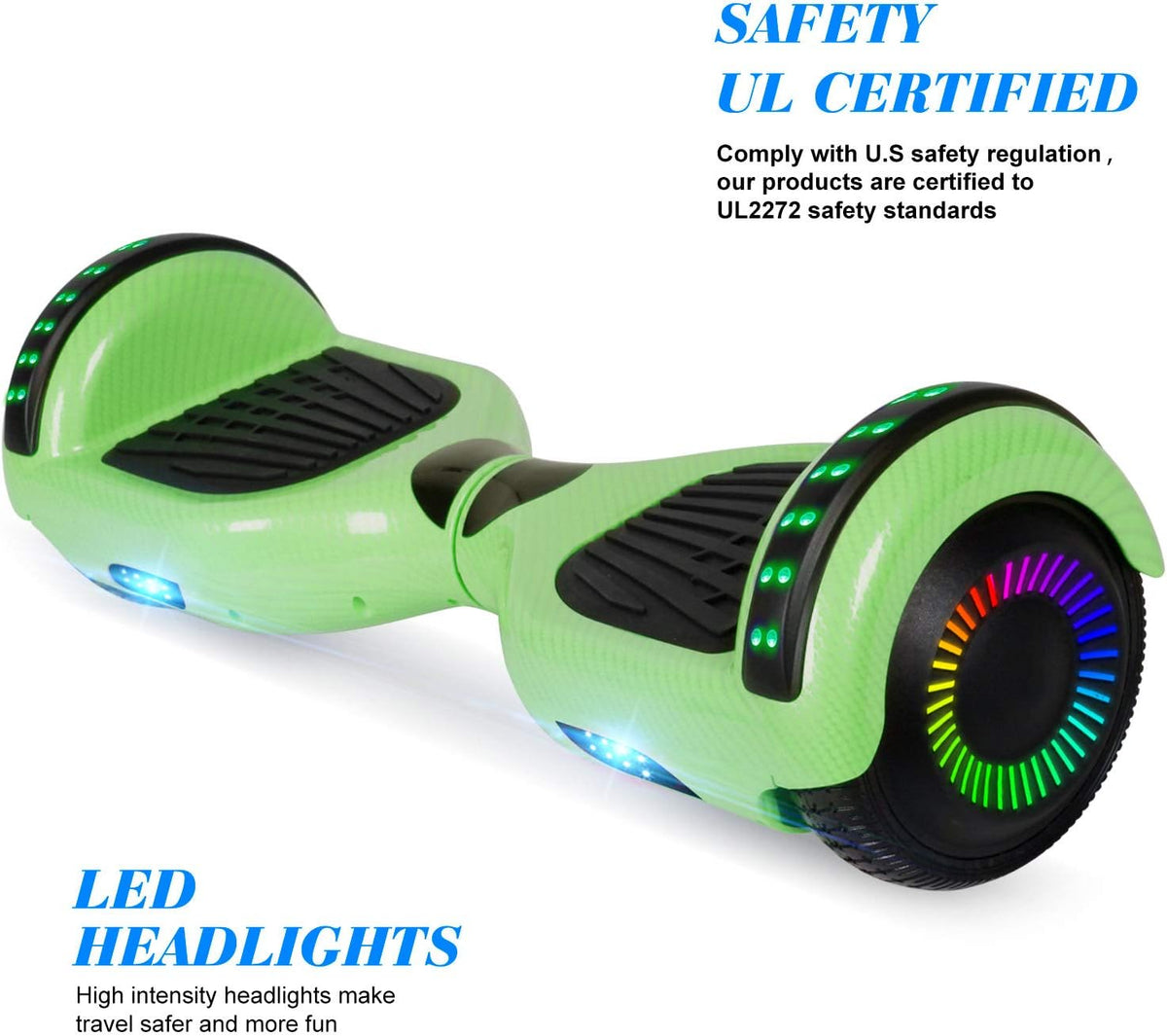 6.5 Inch Self Balancing Hoverboard with Bluetooth and LED Lights X938879