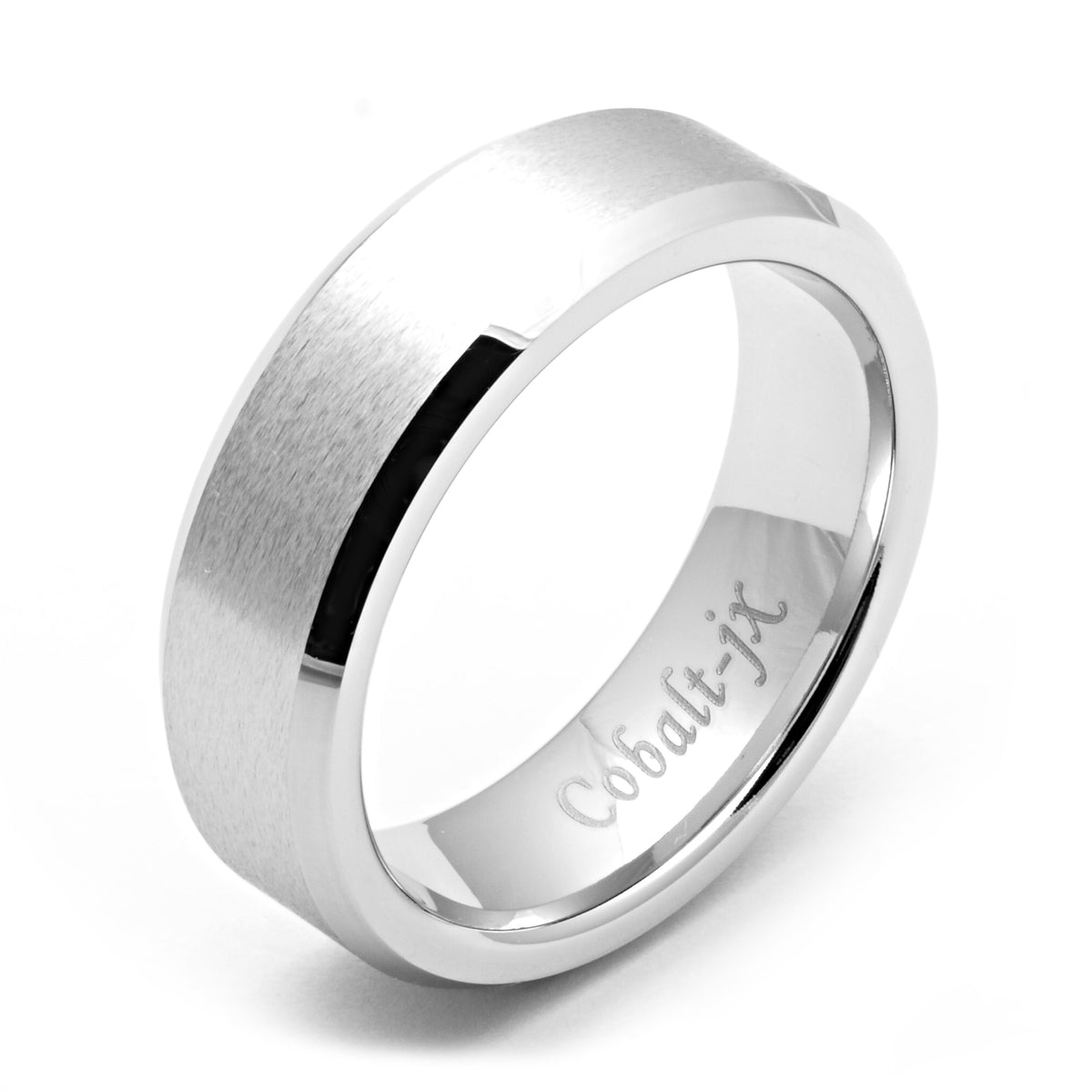 Cobalt Ring with Beveled Edges Size 14.5 U96598