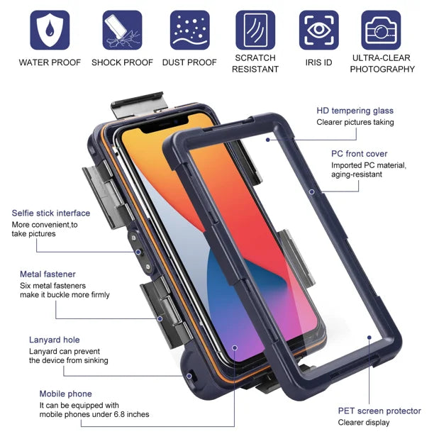 Waterproof Protective Case for Zenfone 3 Max ZC520TL and Phones Up to 6.9 Inch with Lanyard I43574