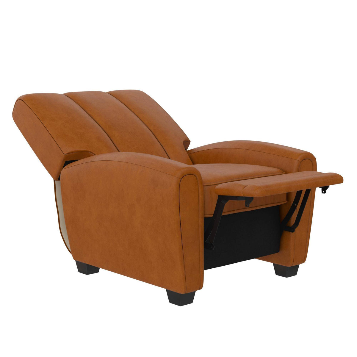 Camel Faux Leather Pushback Recliner Y9088