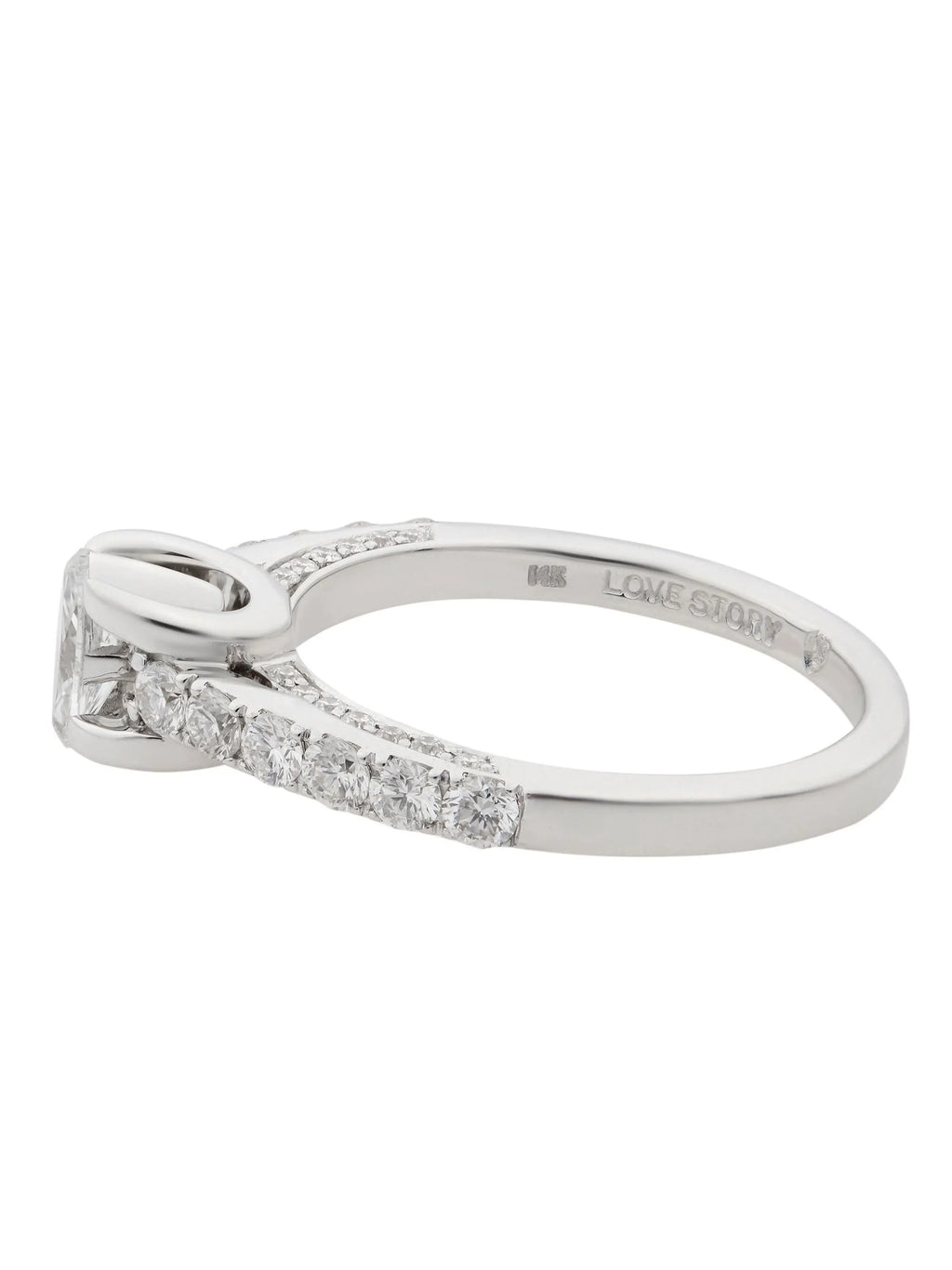 14K White Gold Diamond Accented Engagement Ring F794