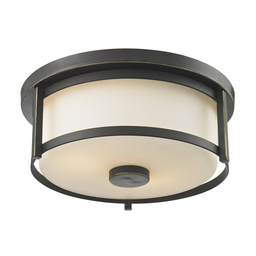 Olde Bronze 2 Light Flush Mount S20266