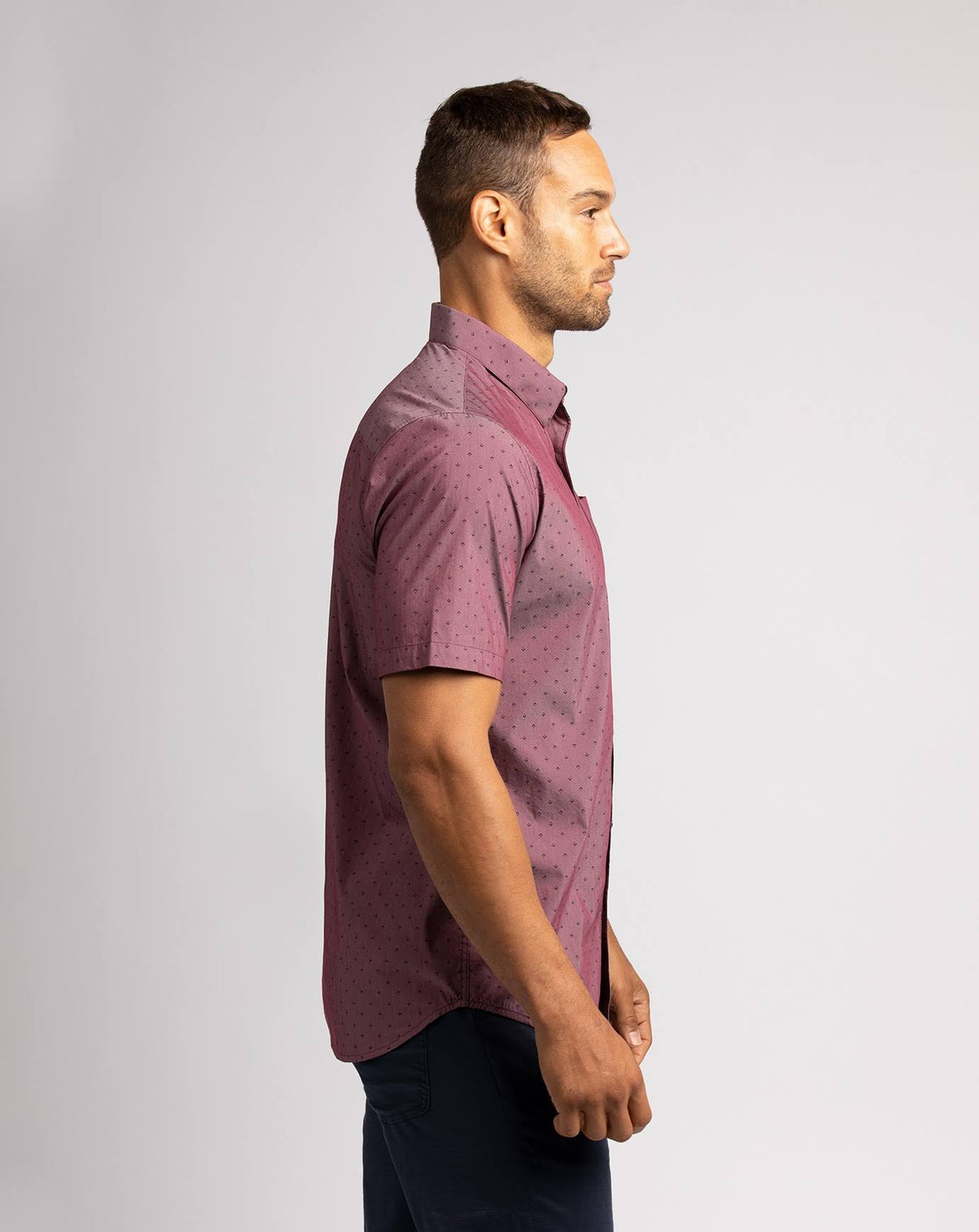 Heather Tawny Port Button Up Shirt, Size Small M4129