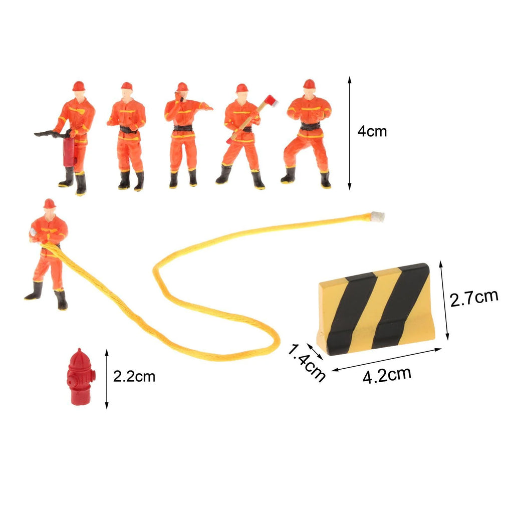 Miniature Firefighter Figures 1:50 Scale Model Train People Diorama Character X16754
