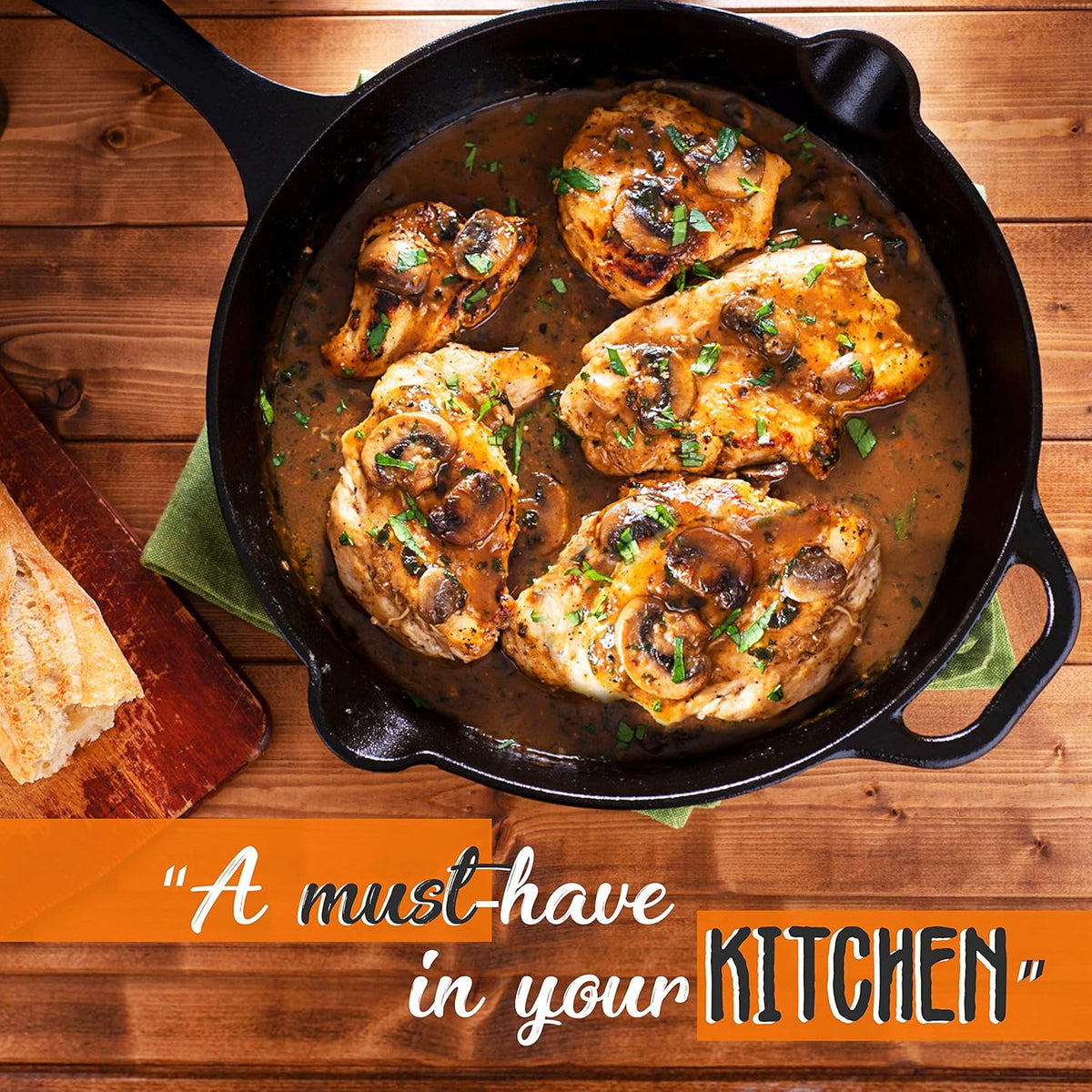 Pre-Seasoned Cast Iron Skillet Nonstick Cookware Set O492