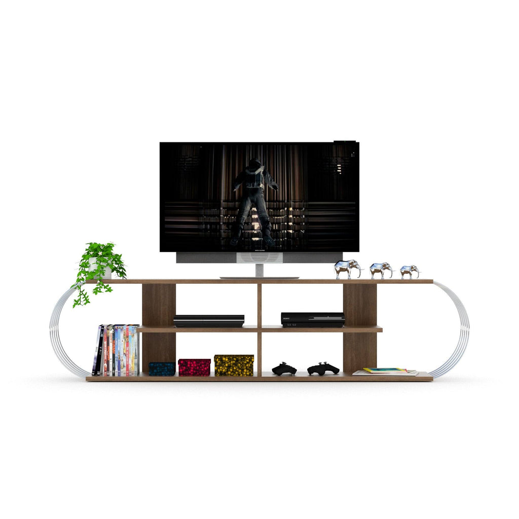 Walnut-Yellow TV Unit F9460