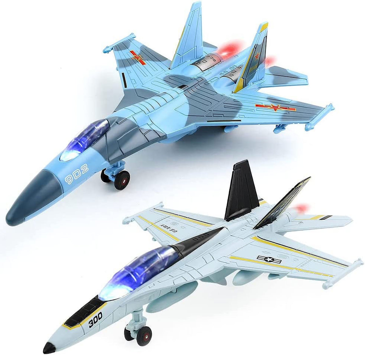 2 Pack Diecast Airplane Toy with Light & Sound X91747